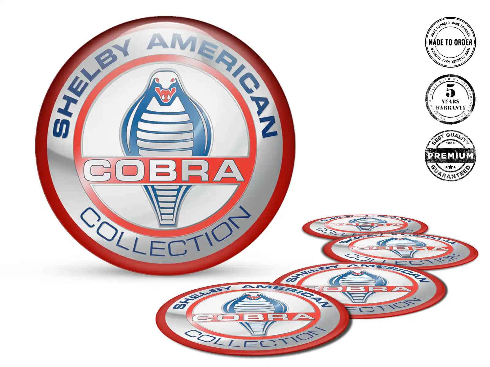 Shelby Aufkleber auf Rädern Premium Dome Labels